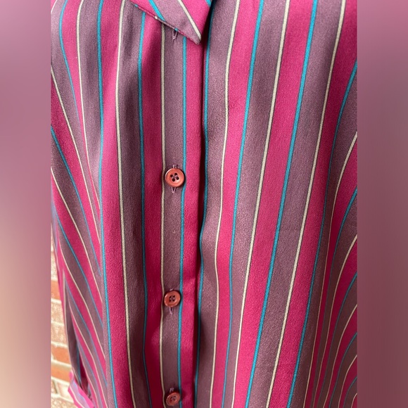 VTG James Kenrob Secretary Blouse Size 12 Womens Button Career Bow Tie - Picture 4 of 10